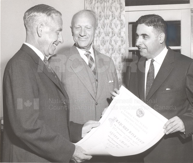 USSR Academy of Science E.W.R. Steacie Receives Honorary Membership Oct.6 1959