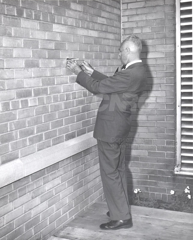 B.G. Ballard- Retirement Ceremony at M-50- Replacing Brick with a Wall Plaque June 1967 002