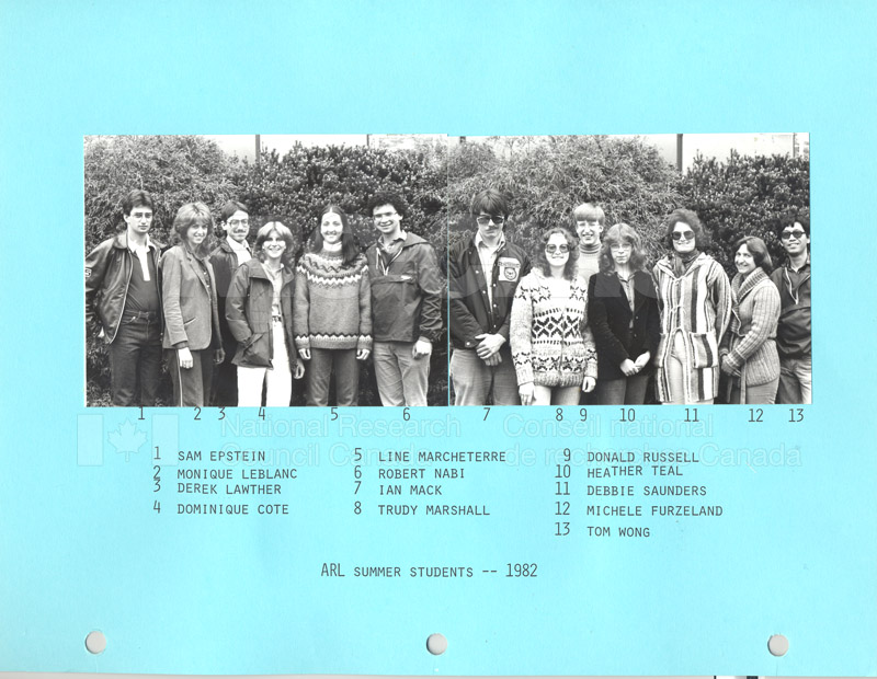 Summer Students 1982 001