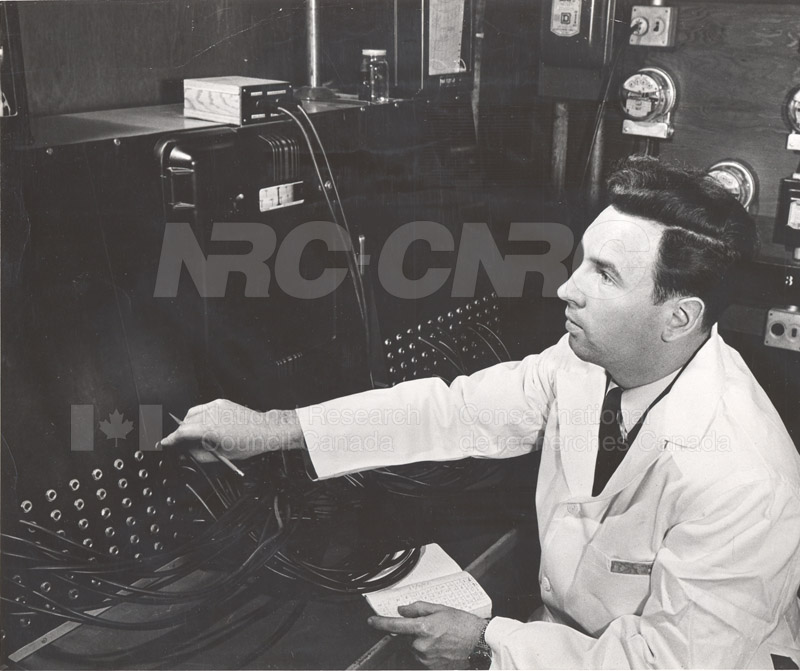 Mr. T.K. van Tuyl in the Control Room for Test Huts 1953