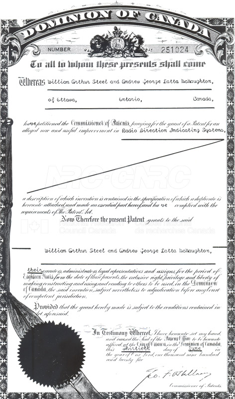 McNaughton and Steel Pantent for R.D.F. Systems 1924 001