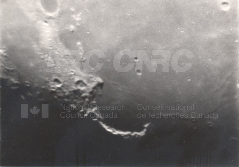 Moon- 8 Inch Refr. Half Inch Eyepiece- Sinis Iridum, Godlee, E. Burgess April 17 1956